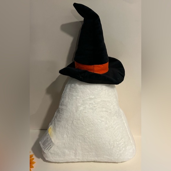 Halloween Candy Corn Ghost Throw Pillow Plush with Witch Hat New - Picture 5 of 8